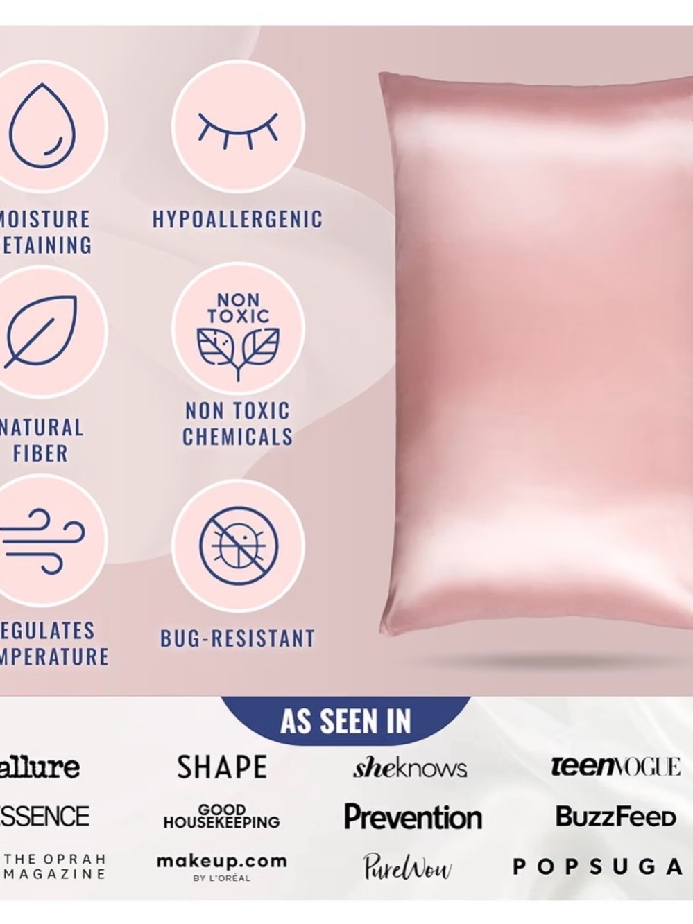 Blissy 100% mulberry silk pillowcase - Picture 6 of 7